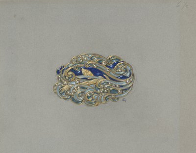 Ontwerp voor een broche door Eugene Grasset